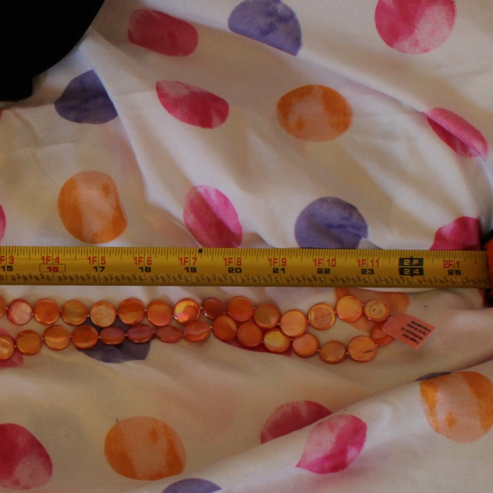 Orange Shell Bead Necklace - Picture 5 of 8